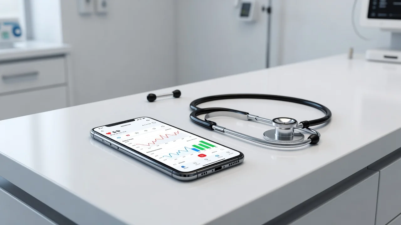 Health apps and medical information displayed on smartphones